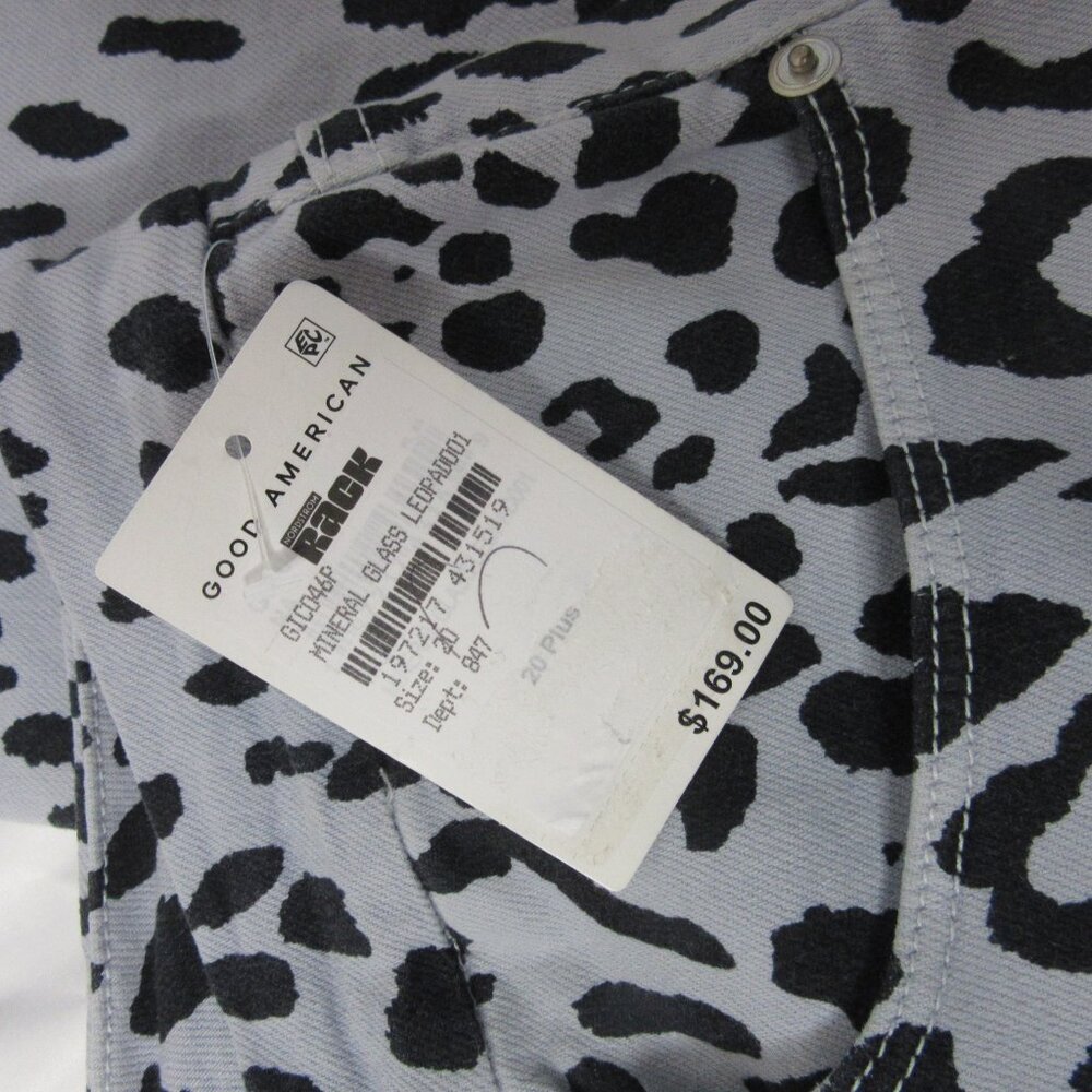 Good American Jeans Good Icon Straight Mineral Glass Leopard Plus Size 20 NWT - Picture 6 of 16